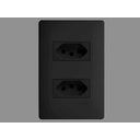 Ver imagem 2 de Conjunto Fame Habitat Black - 2 Tomadas 2p+t 10a