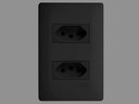 Ver imagem 2 de Conjunto Fame Habitat Black - 2 Tomadas 2p+t 10a