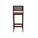 Ver imagem 5 de Kit 6 Banquetas Madeira Imbuia com Linho Cinza para Balcão com Encosto Estofado