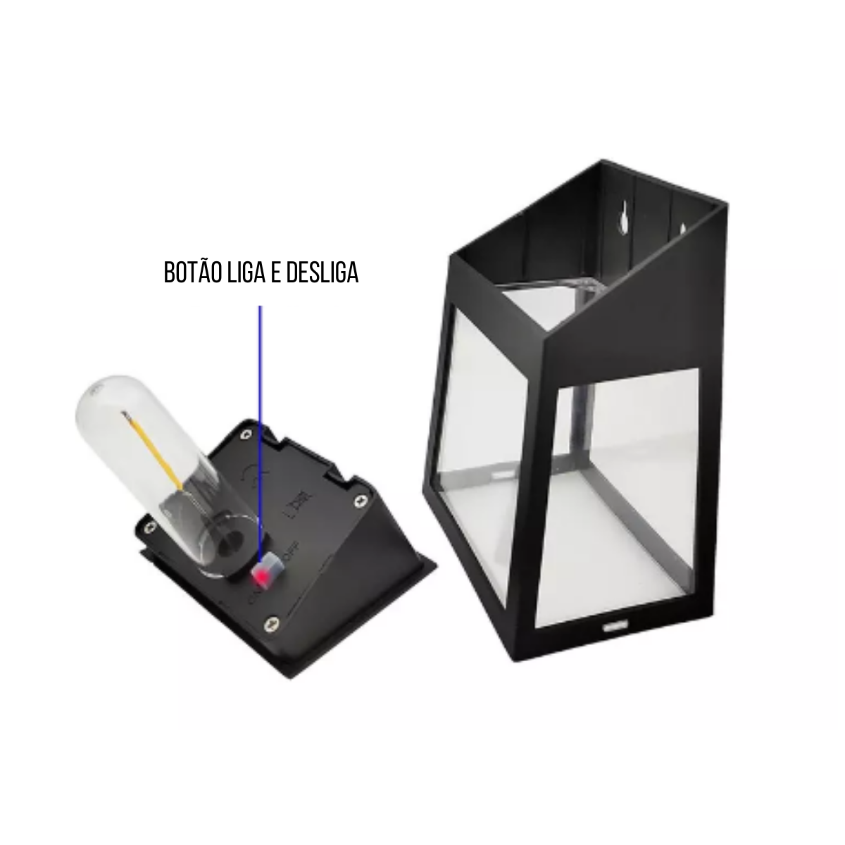 Kit 2 Mini Luminárias Arandela Solar De Sobrepor Em Paredes À Prova De Água IP65 Vintage Retrô