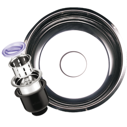 Cuba Redonda Luxo Inox 430 25x12x06 Ab/3,5/c Válvula/sobrepor/lux 03 Inoxsul - 1