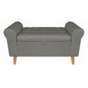 Ver imagem 1 de Recamier Bau Rio 160cm Suede Madeira Cinza Inova Decor