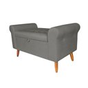 Ver imagem 3 de Recamier Bau Rio 160cm Suede Madeira Cinza Inova Decor