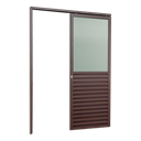 Ver imagem 1 de Porta Correr Susp.Meia Veneziana Meia Vidro Esq L.25 Marrom Corten 210x70 Brimak