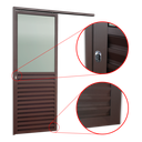 Ver imagem 3 de Porta Correr Susp.Meia Veneziana Meia Vidro Esq L.25 Marrom Corten 210x70 Brimak