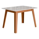 Ver imagem 2 de Mesa de Jantar com Vidro 4 Lugares Multimóveis Cr50229 Cinamomo/off White