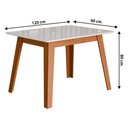 Ver imagem 3 de Mesa de Jantar com Vidro 4 Lugares Multimóveis Cr50229 Cinamomo/off White