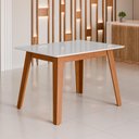 Ver imagem 1 de Mesa de Jantar com Vidro 4 Lugares Multimóveis Cr50229 Cinamomo/off White