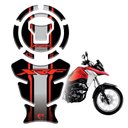 Ver imagem 2 de Kit Protetor de Tanque Adesivo Moto Honda Xre 190cc 300cc 2025/26 Cinza e Vermelho