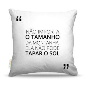Almofada 40 x 40cm Nerderia e Lojaria frases montanha colorido
