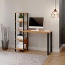 Ver imagem 1 de Estante Escrivaninha Estilo Industrial F29 Freijó-preto Fosco - Pradel