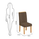 Ver imagem 2 de Conjunto Kit com 6 Cadeiras de Jantar Estofadas Ayla MDF Cedro Linho Canela DJ Móveis