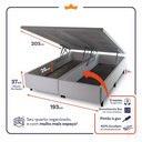 Ver imagem 3 de Conjunto Box Baú Super King Preston Branco 193x203x78 c/ Molas Ensacadas