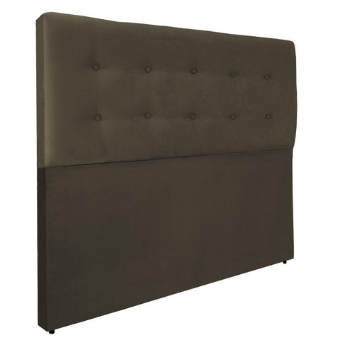 Cabeceira Botões Cama Box Estofada Luxo Suede Rbl:queen Tradicional/marrom