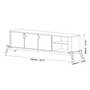 Ver imagem 5 de Rack Bancada Buriti 1.8 Tv até 70 Pol Pés Madeira Maciça Off White Nature Jb Bechara