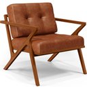 Ver imagem 2 de Poltrona Decorativa Sala de Estar com Cintas de Corano Laís B04 Couríssimo Camel - Lyam Decor