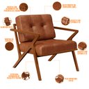 Ver imagem 4 de Poltrona Decorativa Sala de Estar com Cintas de Corano Laís B04 Couríssimo Camel - Lyam Decor