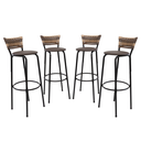 Ver imagem 1 de Kit 4 Banquetas 80cm para Balcão Ilha Bancada Área Gourmet Encosto em Junco Banco Itagold