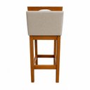 Ver imagem 6 de Kit 2 Banqueta Alta de Madeira Aurora Balcão Cozinha Bistro com Encosto Suede Bege