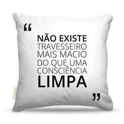 Almofada 40 x 40cm Nerderia e Lojaria frases consciencia limpa colorido - 1