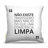 Almofada 40 x 40cm Nerderia e Lojaria frases consciencia limpa colorido - 1