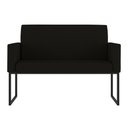 Ver imagem 6 de Kit 2 Poltronas + Namoradeira para Recepção Preto