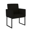 Ver imagem 3 de Kit 2 Poltronas + Namoradeira para Recepção Preto