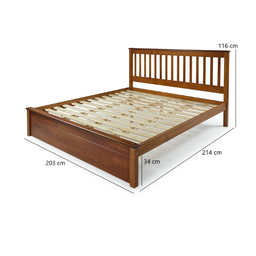 Conjunto Cama King com Dois Gavetões em Madeira Maciça Mv Outlet Mel - 2