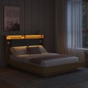 Ver imagem 3 de Cama de Casal e Queen Suspensa com Ilunimação em LED e Organizador na Cabeceira Cancun Cor Mel/