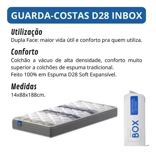 Kit com 2 Colchões Solteiro D28 a Vácuo Alto Conforto 14cm - 5
