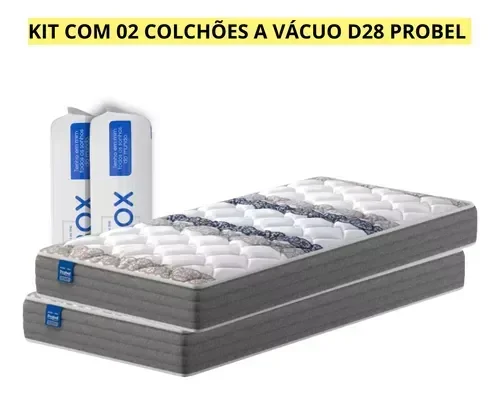 Kit com 2 Colchões Solteiro D28 a Vácuo Alto Conforto 14cm - 1