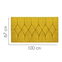 Ver imagem 2 de Painel Estofada Istambul Botão Capitonê 100cm Solteiro para Cama Box Quarto Corino Amarelo - Gat