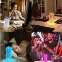 Ver imagem 4 de Luminaria Noturna Infantil Abajur Controle Remoto Rgb 16 Cores Cristal Mesa Led Multicolorida Touch