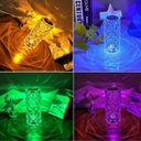 Ver imagem 3 de Luminaria Noturna Infantil Abajur Controle Remoto Rgb 16 Cores Cristal Mesa Led Multicolorida Touch
