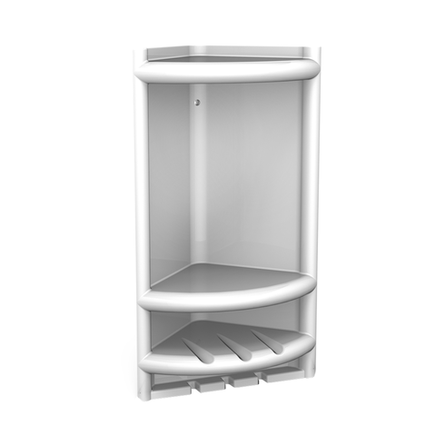 Porta Shampoo Bellart de Canto para Parede Cor Branco Durín