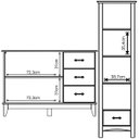 Ver imagem 6 de Buffet Aparador 2 Portas 3 Gavetas 120 cm e Cristaleira 1 Porta Bella Carvalho Fosco