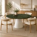 Ver imagem 4 de Mesa de Jantar Cone Oval 180x100 cm Tampo Mármore Vitória Régia Base Laca Branca