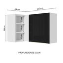 Ver imagem 3 de Armário Aéreo de Canto com Adega Acoplada Madesa Lux 1 Porta Branco/Preto