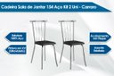 Ver imagem 4 de Cadeira Sala de Jantar 154 Aço Kit 2 Uni Prata - Assento Courano Cacau - Carraro