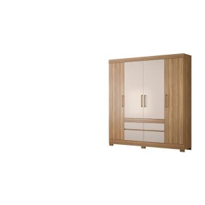 Guarda-Roupa Casal Bilbao 4 Portas Amendola Off-White