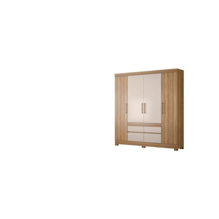 Guarda-Roupa Casal Bilbao 4 Portas Amendola Off-White Guarda-Roupa Casal Bilbao 4 Portas Amendola Off-White