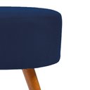 Ver imagem 3 de Puff Puf Banqueta Redondo Para Camarim Suede Azul Marinho