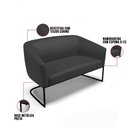 Ver imagem 6 de Namoradeira e 2 Poltronas Industrial Preto Stella Sintético D03 - D’Rossi