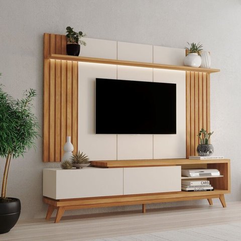 Rack com Painel com LED MDF 220CMX192CM Nobre Supreme 220