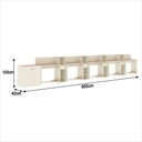 Ver imagem 3 de Conjunto de Escritório Noruega 4 Livreiro 1 Buffet e 5 Mesas 90cm - Via Nossa - Off White e Cedro