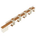 Ver imagem 4 de Conjunto de Escritório Noruega 4 Livreiro 1 Buffet e 5 Mesas 90cm - Via Nossa - Off White e Cedro