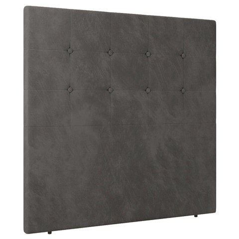 Cabeceira Cama Box Casal Queen Size Luana 160cm Veludo Cinza
