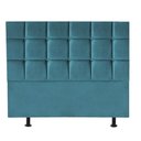 Ver imagem 1 de Cabeceira Estofada Cama Box Casal 140cm Espanha Suede Azul Turquesa- Mabe Magazine