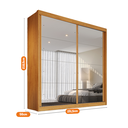 Ver imagem 4 de Guarda Roupa Mali 2 Portas de Correr 100 MDF com 02 Espelhos - Móveis Europa