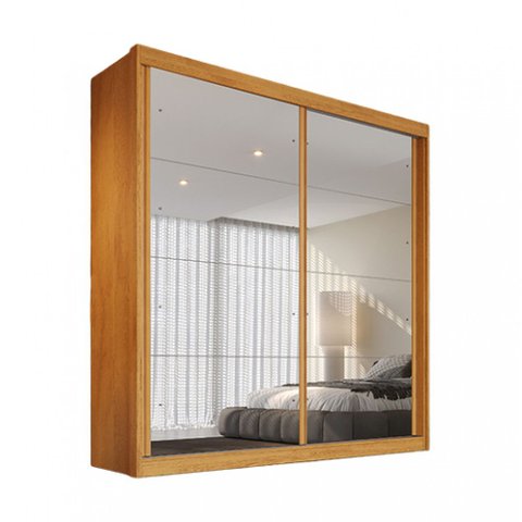 Guarda Roupa Mali 2 Portas de Correr 100 MDF com 02 Espelhos - Móveis Europa